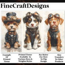 3 Cute Steampunk Puppies, grupp 1 CB4 Decoupage