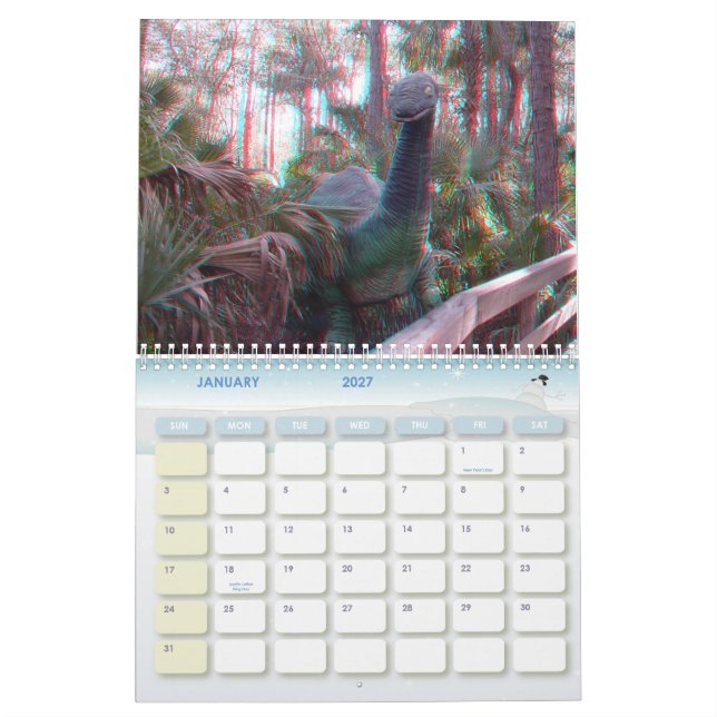 3-D Anaglyphfotokalender Kalender (Jan 2027)