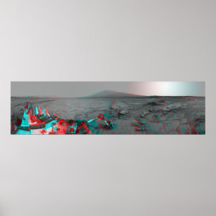 3-D avbilda av Mars landskap kuriositet Land Rover Poster