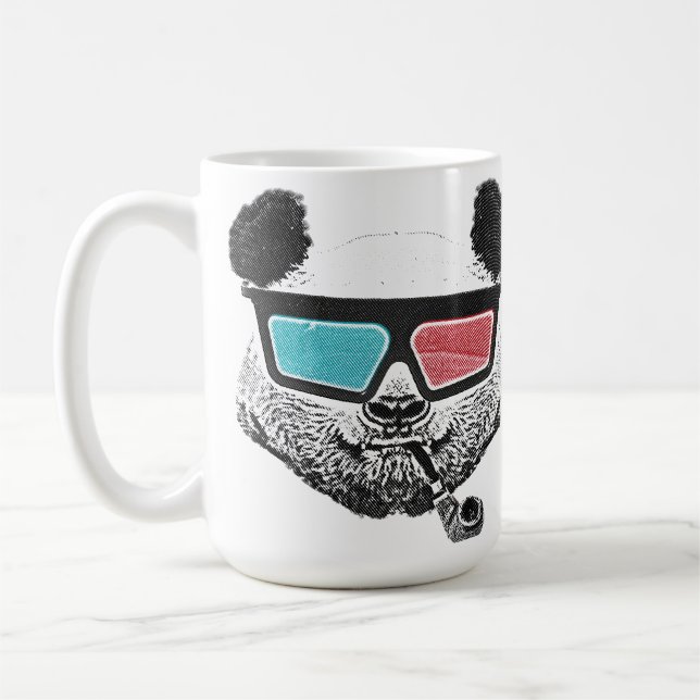 3-D exponeringsglas för vintagepanda Kaffemugg (Vänster)