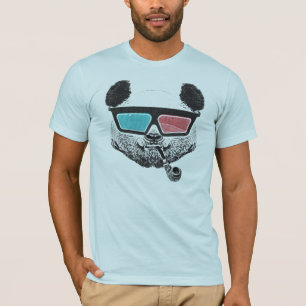3-D exponeringsglas för vintagepanda T Shirt