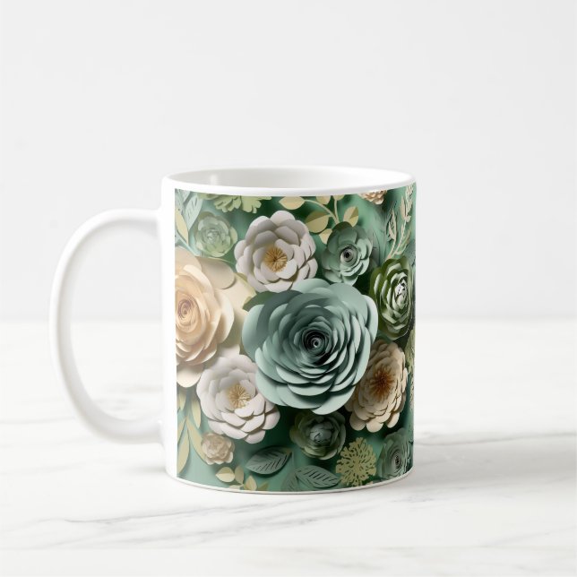 3 D Grönt Säljblomma Kaffemugg (Vänster)