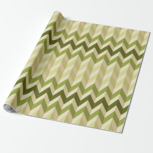 3-D Illusion Zig Zag i mjuka varma skuggor av Grön Presentpapper
