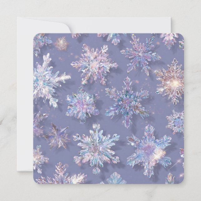 3-D iridescent snöflingor Kort (Framsida)