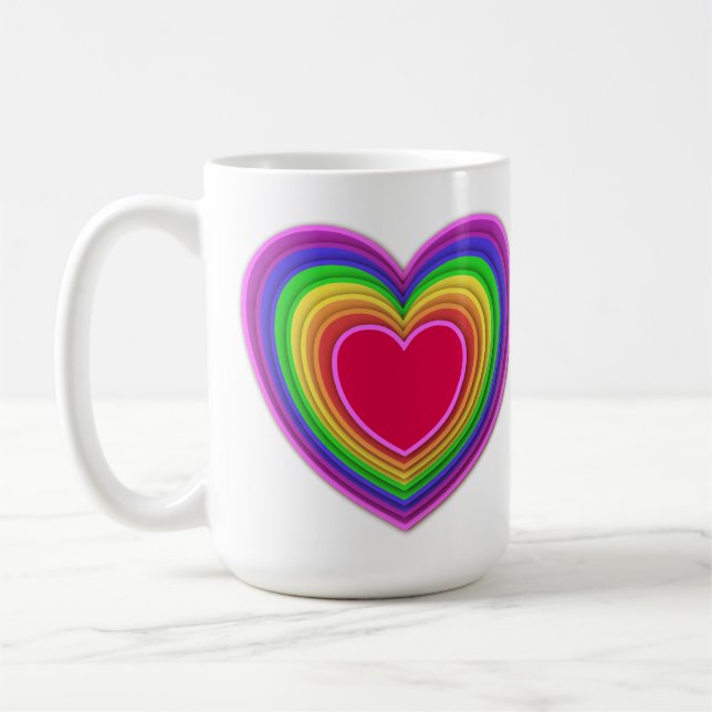 3-d-lagerhjärdar i Regnbåge Färg Kaffemugg (Vänster)