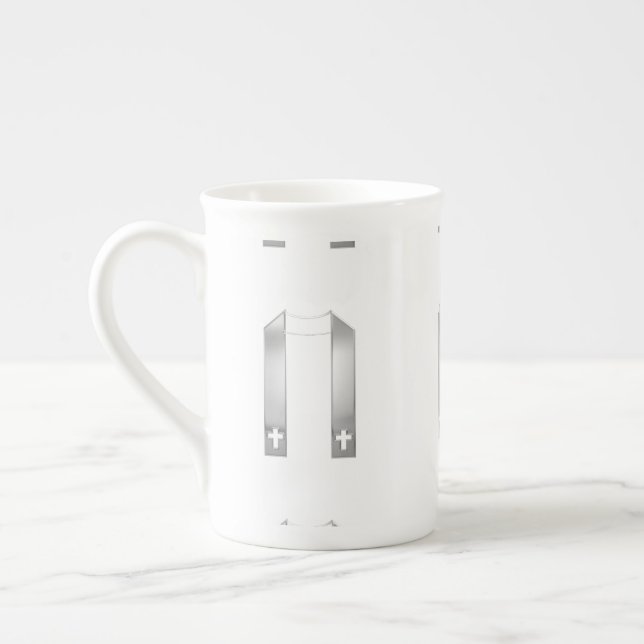 3-D Se Silver Priests lager Benporslin Mugg (Vänster)