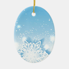 3-D snöflingor Julgransprydnad Keramik