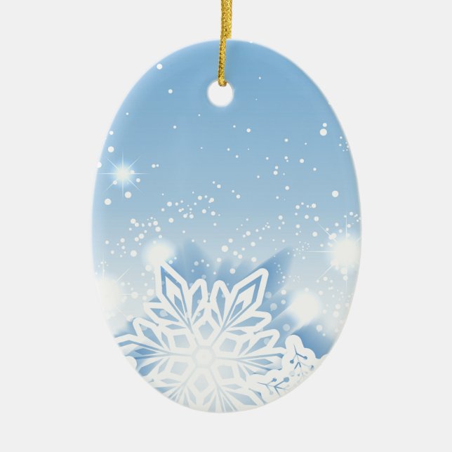 3-D snöflingor Julgransprydnad Keramik (Framsidan)