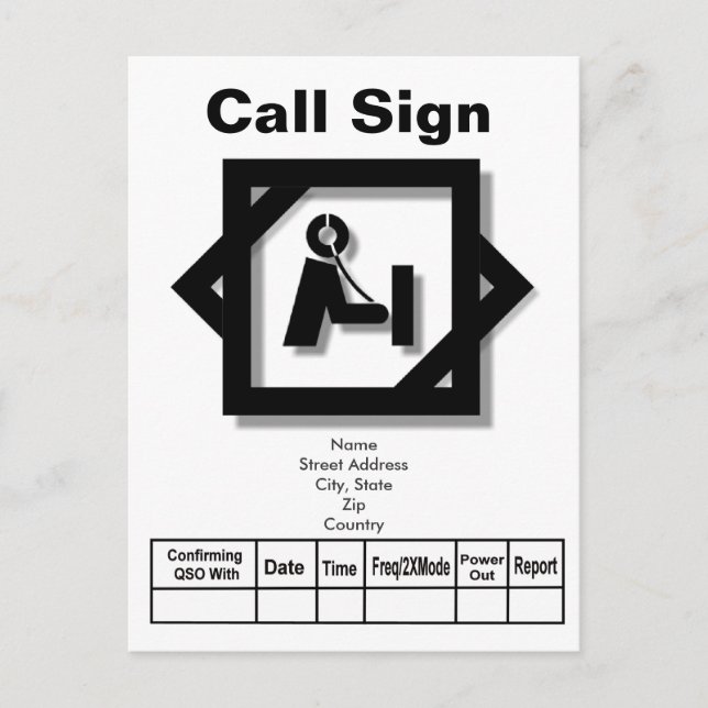 3-D Titta på ham-ikonen QSL-   kortAnpassa det! Vykort (Framsida)