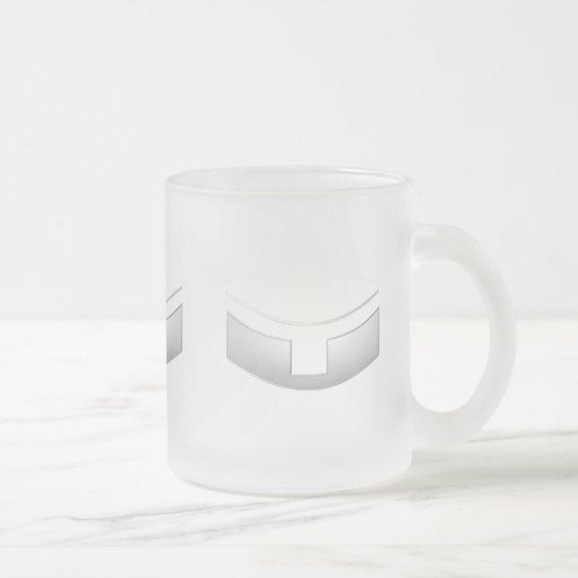 3-D Titta på Silver prästes eller ministerns krono Frostad Glasmugg (Höger)