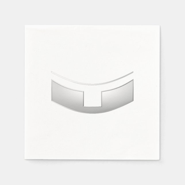 3-D Titta på Silver prästes eller ministerns krono Pappersservett (Framsidan)