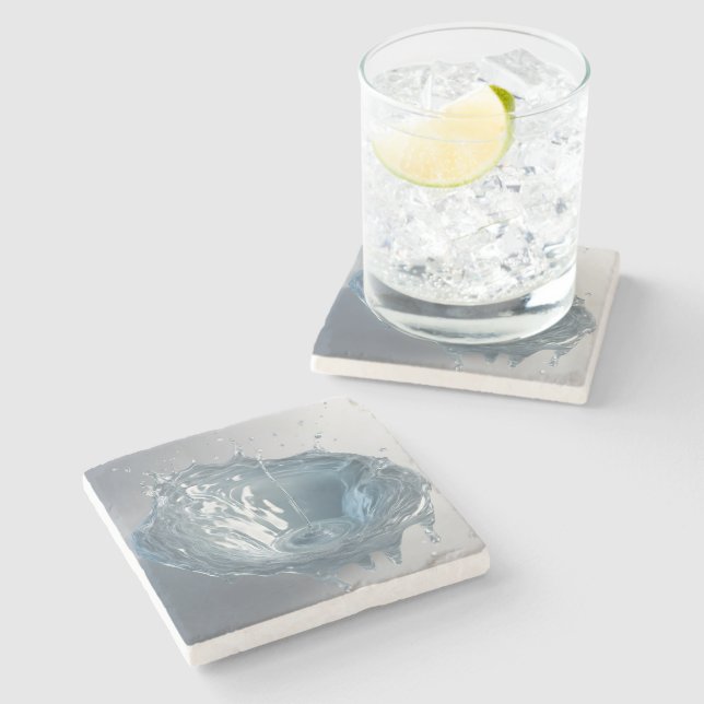 3-D Vatten Stänk Stenunderlägg (Sidan)