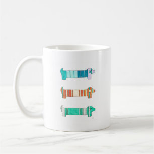 3 Dachshund Färg Study #1 Coffee Mugg