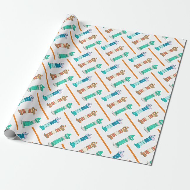 3 Dachshund Färg Study #1 Wrapping Papper Presentpapper (Utrullad)