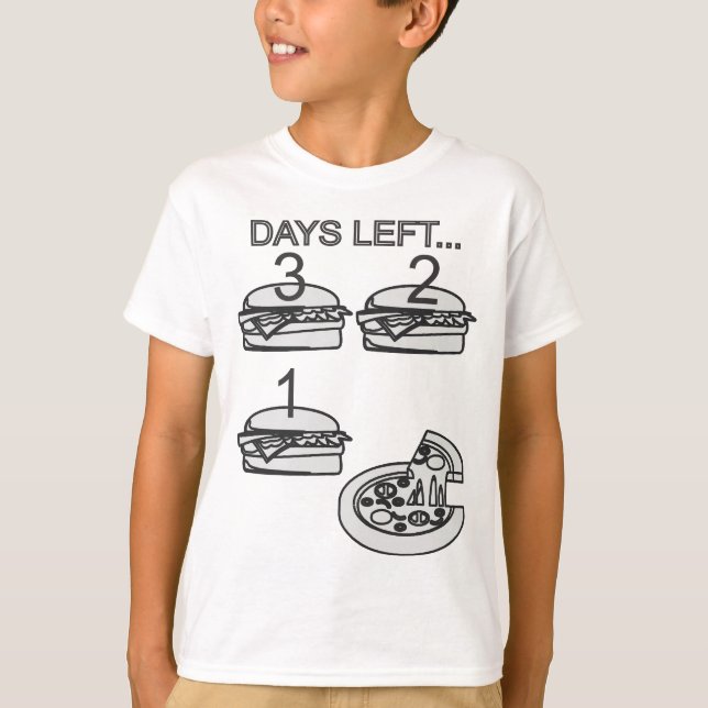 3 dagar lämnat.. Pizza! T Shirt (Framsida)