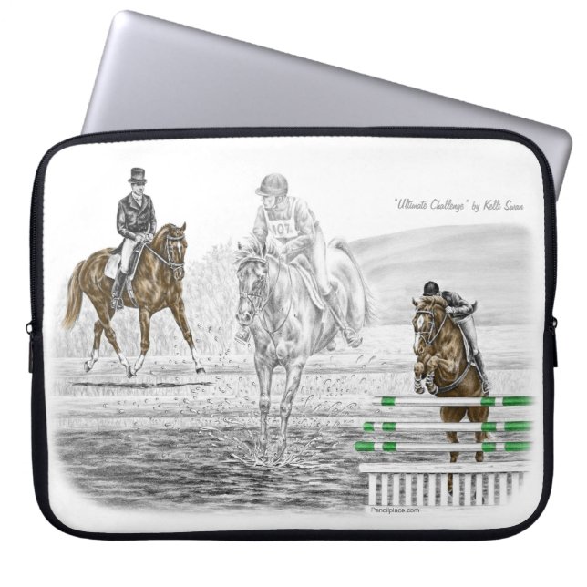 3 dagars kombinerad träning av ridhästar laptop sleeve (Framsidan)