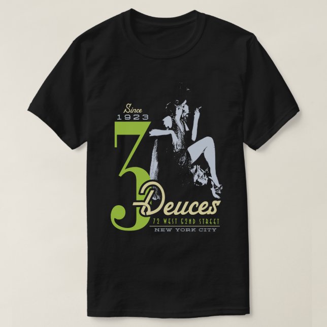 3 Deuces Jazz-Klubb T Shirt (Design framsida)