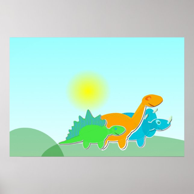 3 Dinosaur-vänner Poster (Framsidan)