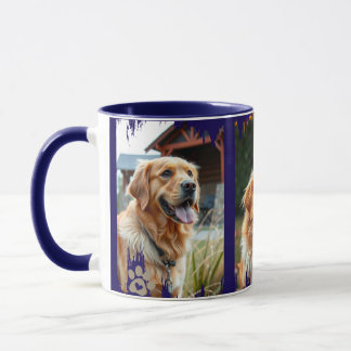 3 Dog Photos Heart Pawprints Gift Mugg