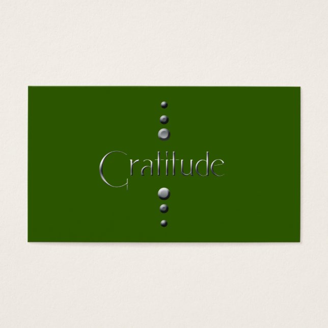 3 Dot Silver Block Gratitude & Grönt - bakgrund Visitkort (Framsidan)