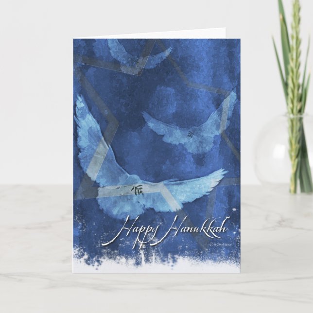 3 Doves-Hanukkah Helgkort (Framsida)