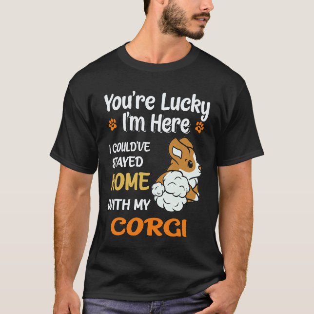 3 Du är Lucky Corgi T Shirt (Framsida)