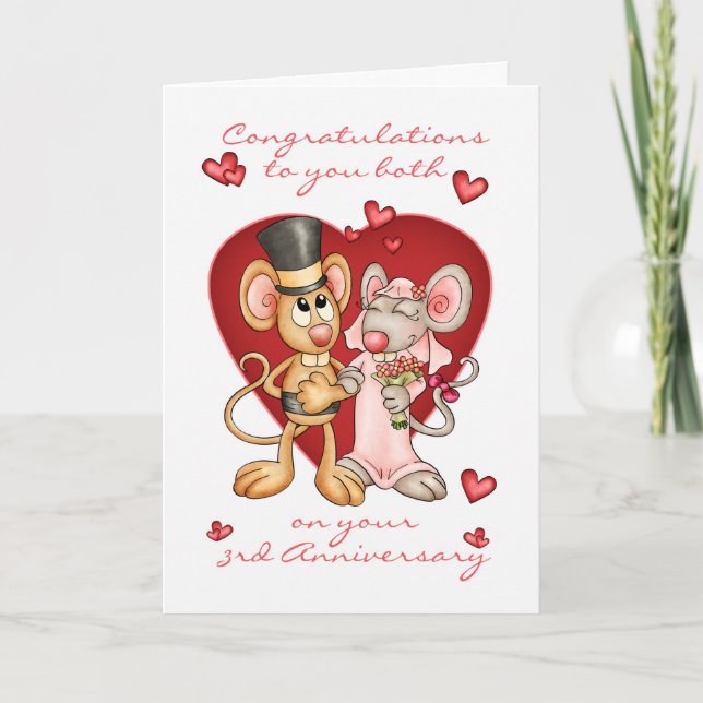 3:e årsdagen av grattisarna - näsduken kort (Framsida)