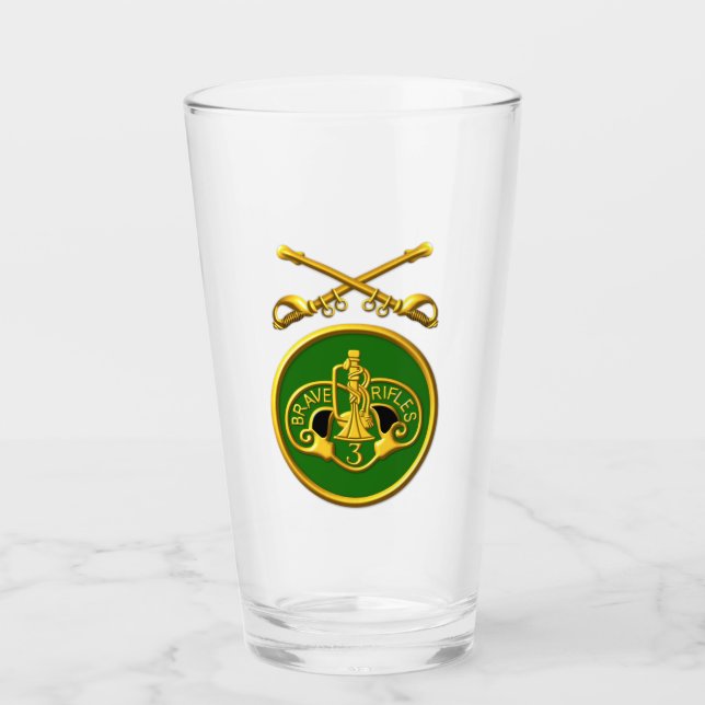 3:e beväpnade Cav-regimens patch Saber Glass Kopp (Framsida)