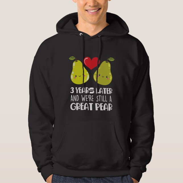 3:e Bröllop-årsdagen Gift gift par Pear Hoodie (Framsida)