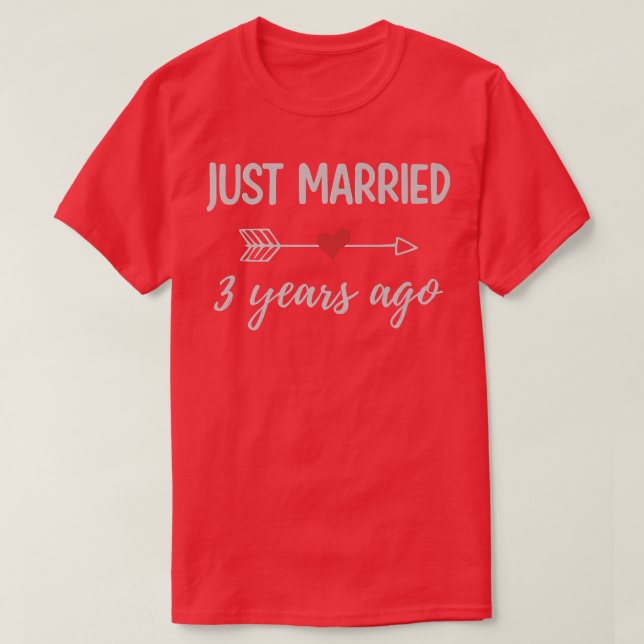3:e Bröllop-årsdagen Kol Ny gifta 3-årsdagen T Shirt (Design framsida)