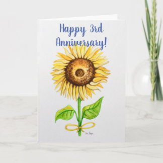 3:e bröllop-årsjubileet för hälsningskort tomt inu kort