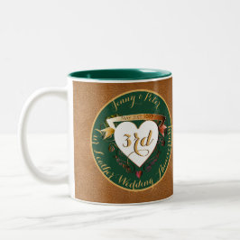 3:e Bröllop-årsjubileet Mu av lädertvåtonskaffe Två-Tonad Mugg