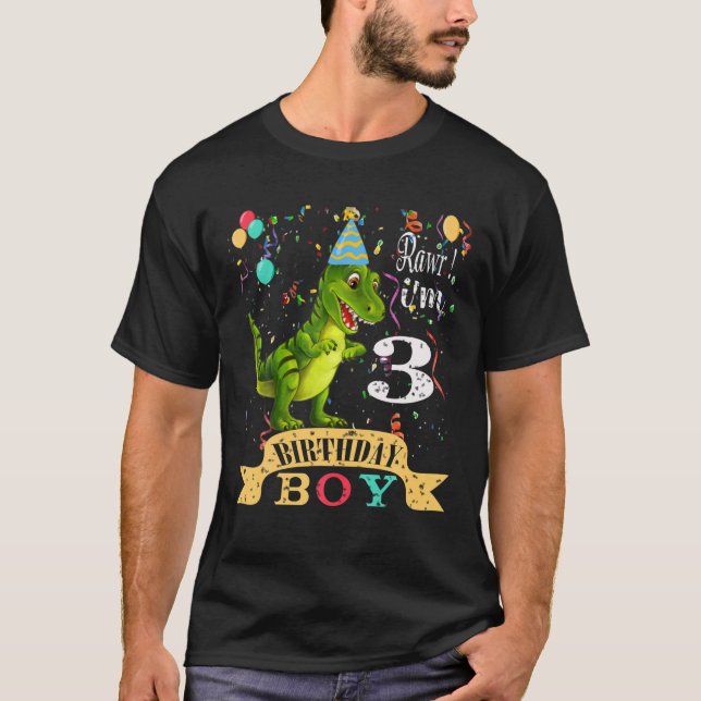 3:e födelsedag Gift Fantastisk Sine 2017 Dinosaur  T Shirt (Framsida)