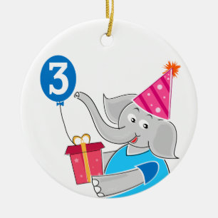 3:e födelsedag julgransprydnad keramik