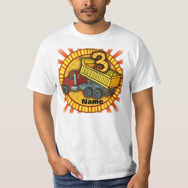 3:e födelsedag Lastbil: t-tröjor T Shirt (Framsida)