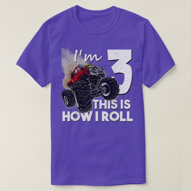 3:e födelsedag Monster Lastbil 3 år gammal gåva T Shirt (Design framsida)