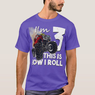 3:e födelsedag Monster Lastbil 3 år gammal gåva T Shirt