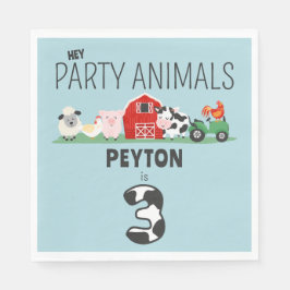 3:e födelsedag Party-djur: Fågeldagar Pappersservett