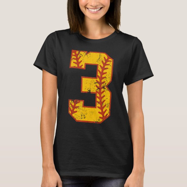 3:e födelsedag Softball Bdy 3 år gammal flicka T Shirt (Framsida)