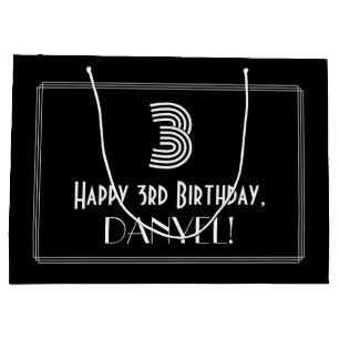 3:e födelsedagen - Art Deco Inspired Titta "3" & N