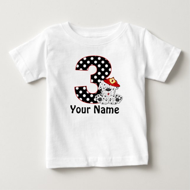 3:e födelsedagen Dalmatien Personlig T Shirt (Framsida)