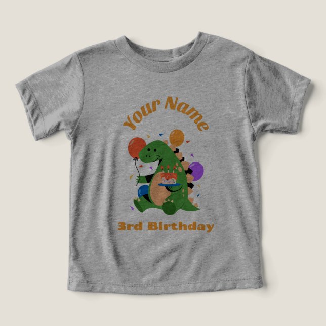 3:e födelsedagen Dino T Shirt (Design Framsida)
