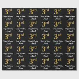 3:e födelsedagen: Elegant Luxurious Faux Guld look Presentpapper