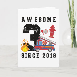 3:e födelsedagen Gift Firefighter Boy Born 2019 Kort