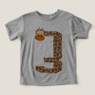 3:e födelsedagen Giraffe Animal 3-åriga pojkar T Shirt