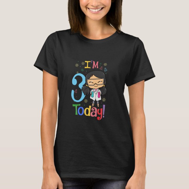 3:e födelsedagen: Hispanic Girl Science Stem T Shirt (Framsida)