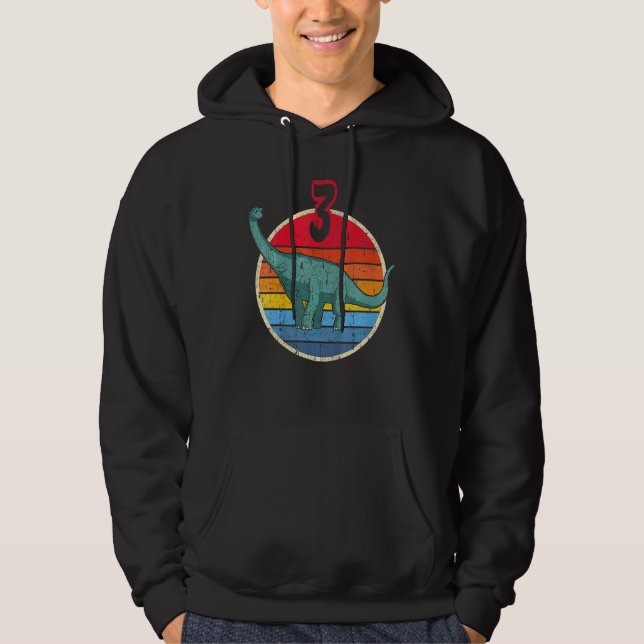 3:e födelsedagen I Brachiosaurus Diplodocus I Fami Hoodie (Framsida)