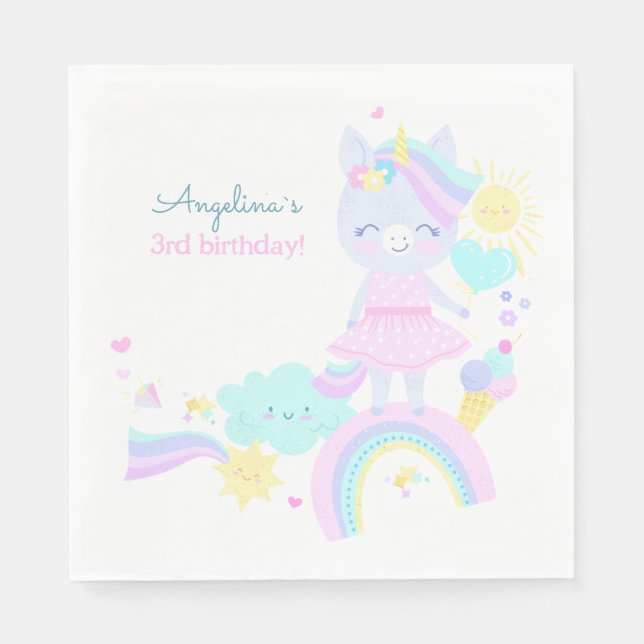 3:e födelsedagen Pappersservett. Pappersservett (Framsidan)