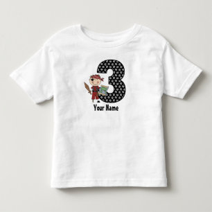 3:e födelsedagen Pirat Personlig Shirt T-shirt