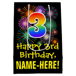 3:e födelsedagen: Roligt Fireworks Mönster + regnb